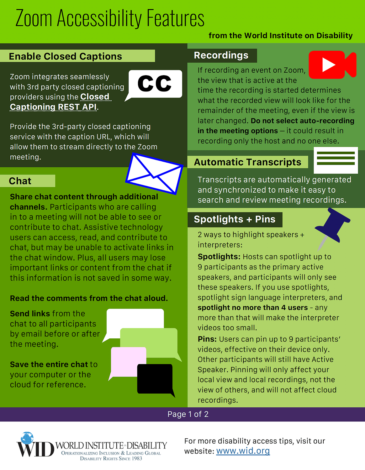 Conference Accessibility Resources World Institute on Disability