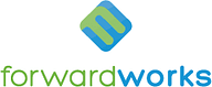 ForwardWorks logo. Green and blue interlocking cube.