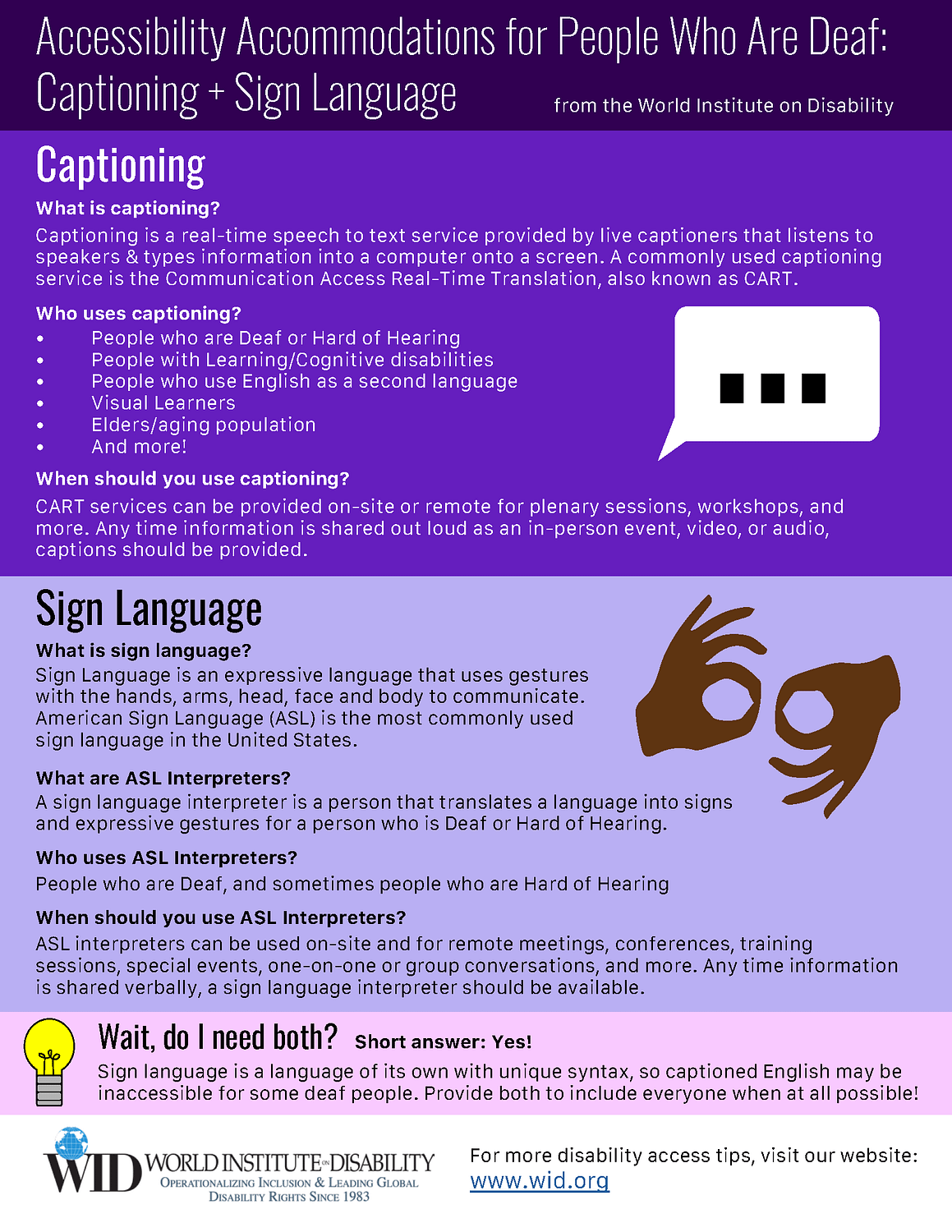 thumbnail of Accessibility Accommodations for People Who Are Deaf: Captioning and Sign Language pdf
