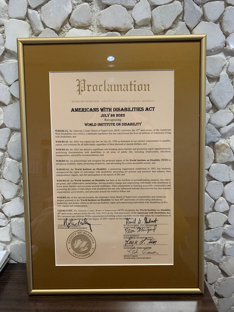 Framed proclamation plaque.