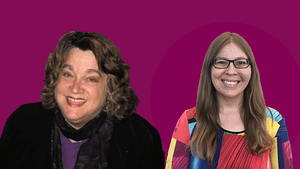 Headshot photos of Deborah Kaplan and Kat Zigmont smiling