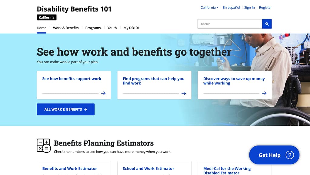 CA DB101 homepage screenshot