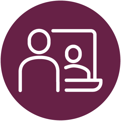 Flexible learning icon magenta Flexible learning icon magenta