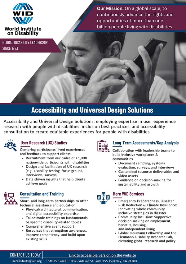 Accessibility and Universal Design One pager thumbnail