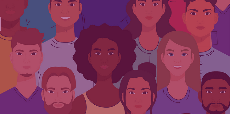 An illustration of a diverse group of people.