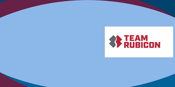Decorative background with Team Rubicon logo embedded