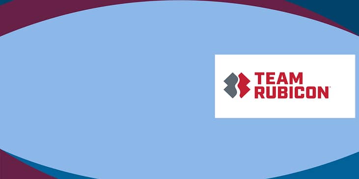 Decorative background with Team Rubicon logo embedded
